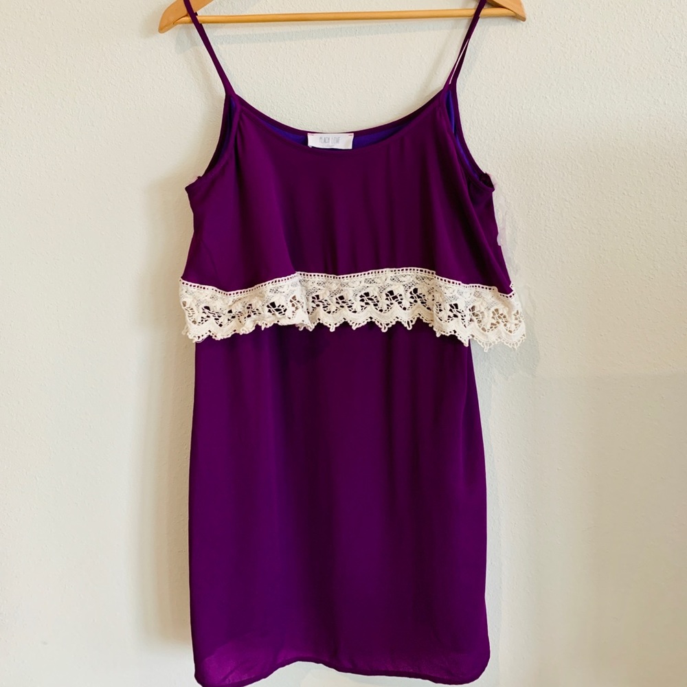 Peach Love California Purple Lace Dress